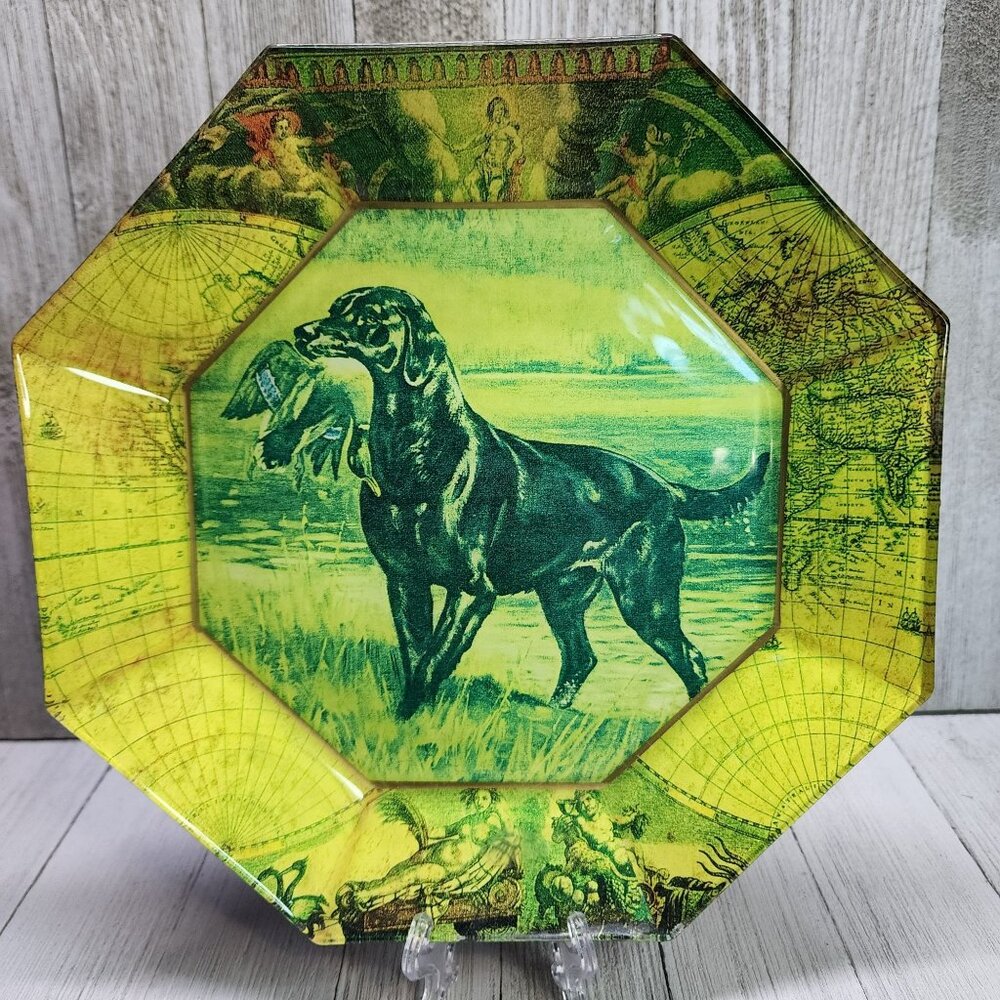 Marye Kelley Decoupage Octagon Collector Plate Block Island - Houston Signed